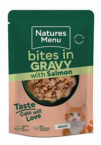 Naturesmenu* Cat Bites In Gravy Salmon Pouch 85g